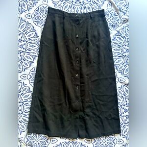 Black Mid-length button down Skirt